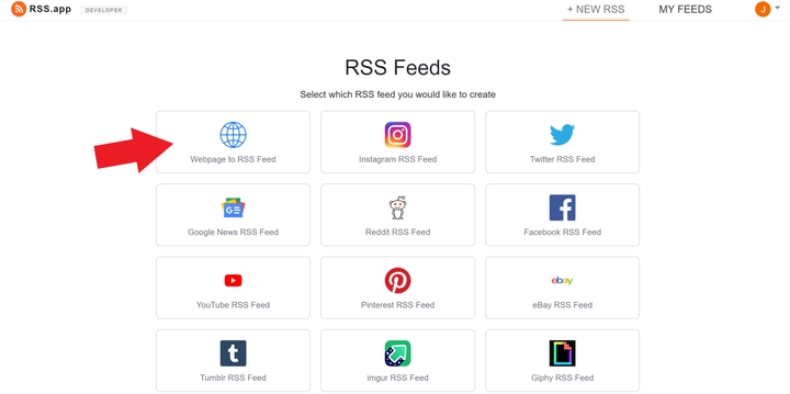 New Webpage RSS