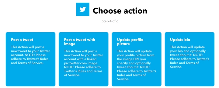 Choose Twitter Action