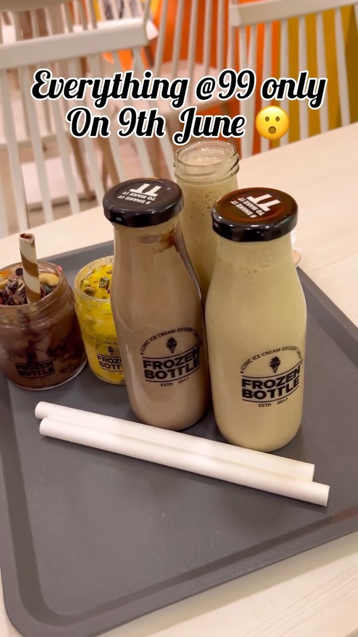 Yes, you heard it right.. EVERYTHING @99 ONLY ON 9th OF JUNE in all frozen bottle outlets 😍🤩 
I visited the newest out...