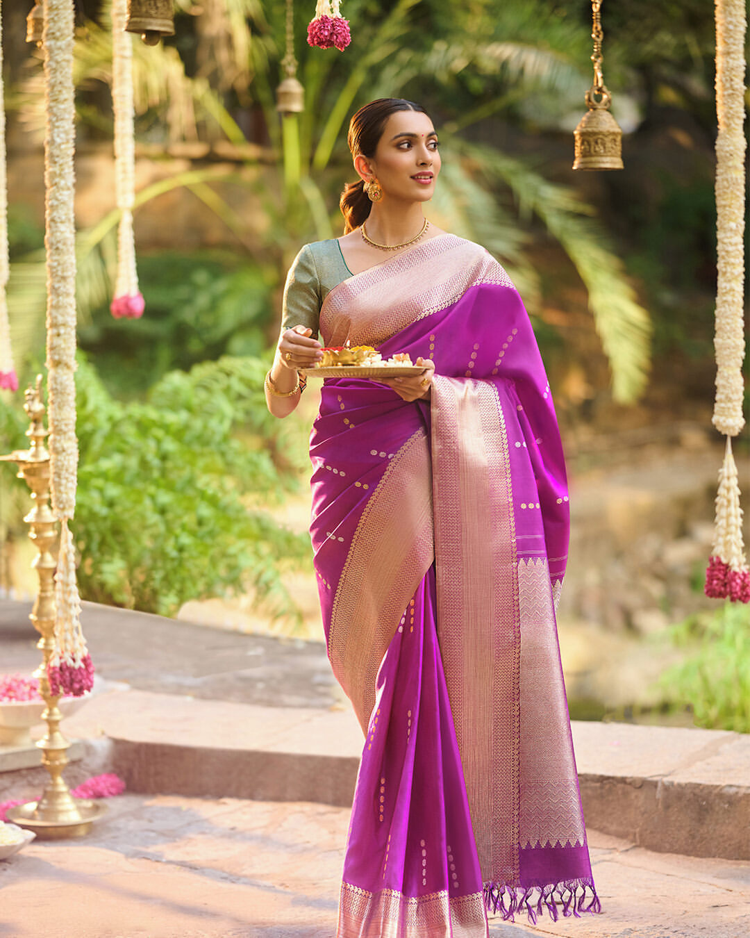 Taneira presents 'Thirumanam' - Treasured Kanjeevarams for special days, Rs. 10,999 onwards. ⁣
⁣
A resplendent pure silk...