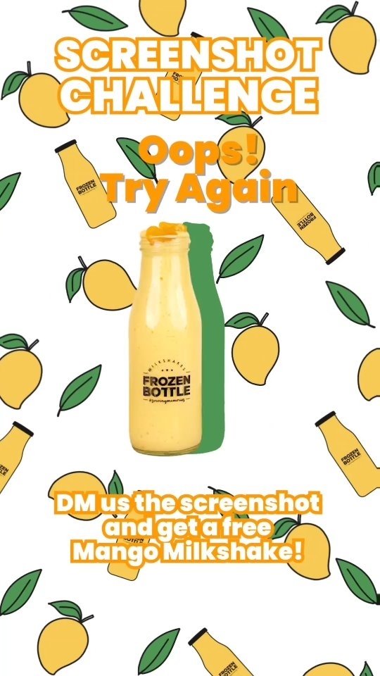 DM us the screenshot and one lucky winner will get a chance to win a free Mango Milkshake 🥭🥤

[Frozen Bottle, Milkshak...