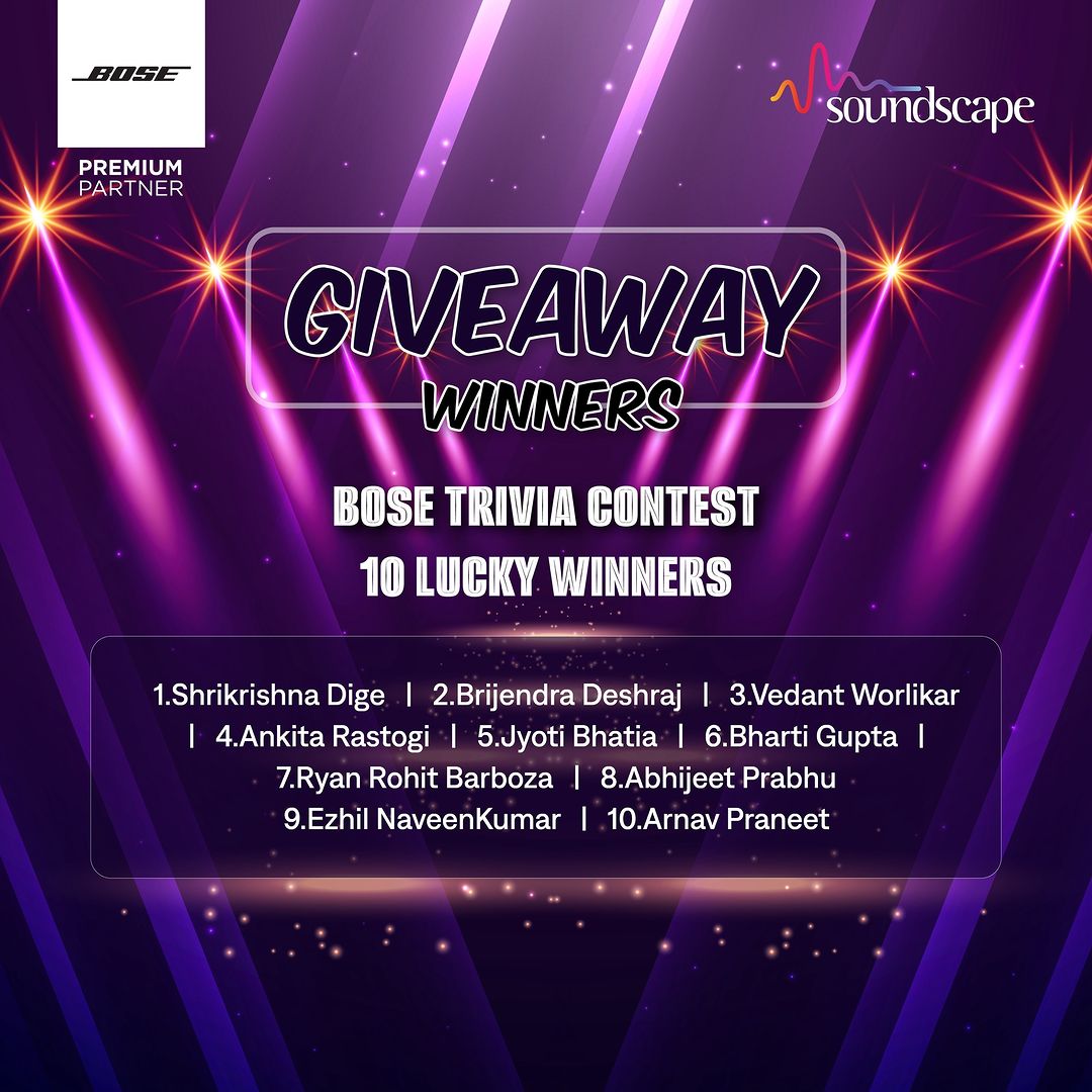 🎉 Exciting News: Our Bose Trivia Contest Winners Revealed! 🌟

🥳 Congratulations to our 10 lucky winners! 🎉 You’ve wo...