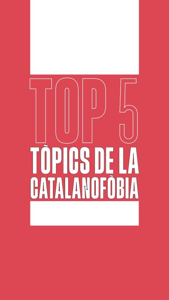 💫 TOP 5: TÒPICS DE LA CATALANOFÒBIA 💫

Avui analitzem el supremacisme lingüístic aplicat a les xarxes amb José Elías, propietari de La Sirena i Audax: això opina sobre l'ús del català! 📲

⚠️ Ajudeu-nos a desmuntar mites compartint-ho a les vostres xarxes!