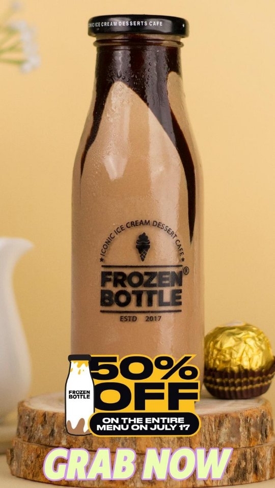 50% OFF on Everything in Menu❗️❗️❗️ @frozen_bottle

Offer Available  all over India🇮🇳
Visit your nearest Outlet & avai...