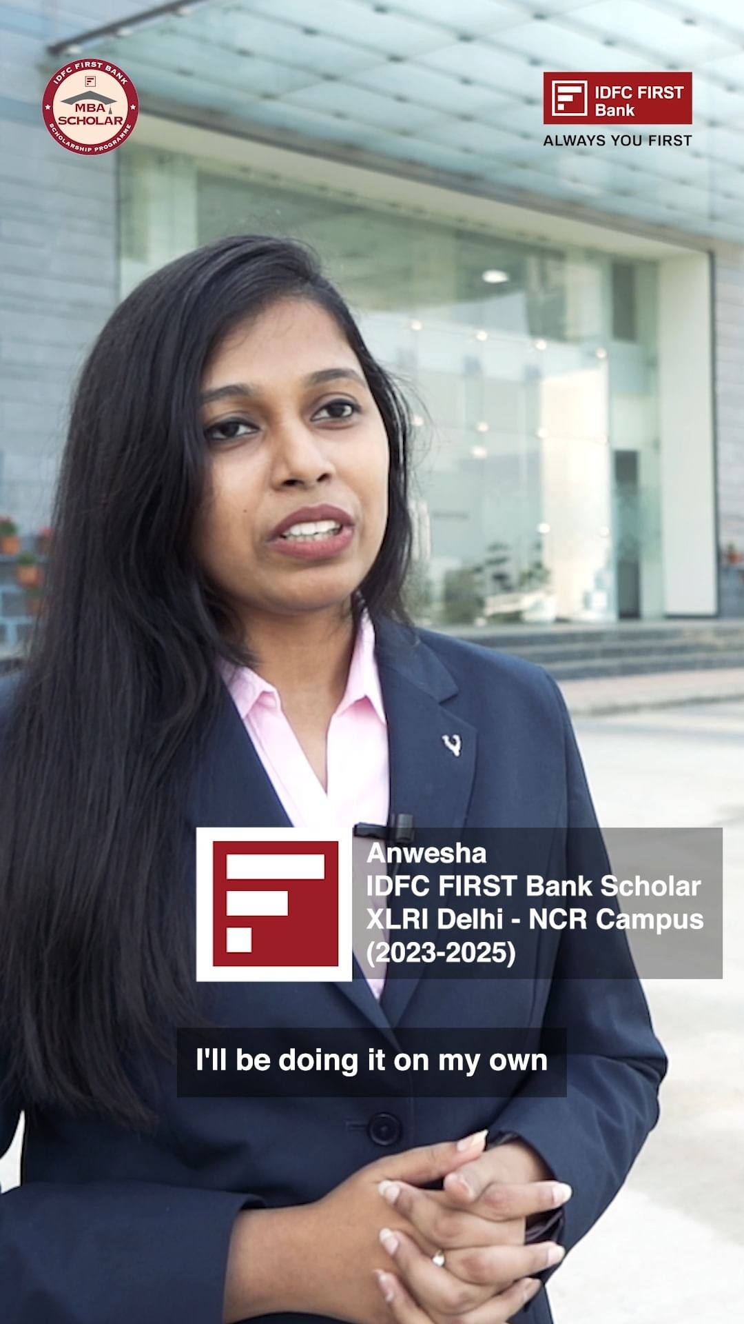 Currently pursuing her degree at XLRI Delhi, Anwesha explains the impact and importance of the scholarship in her life. ...