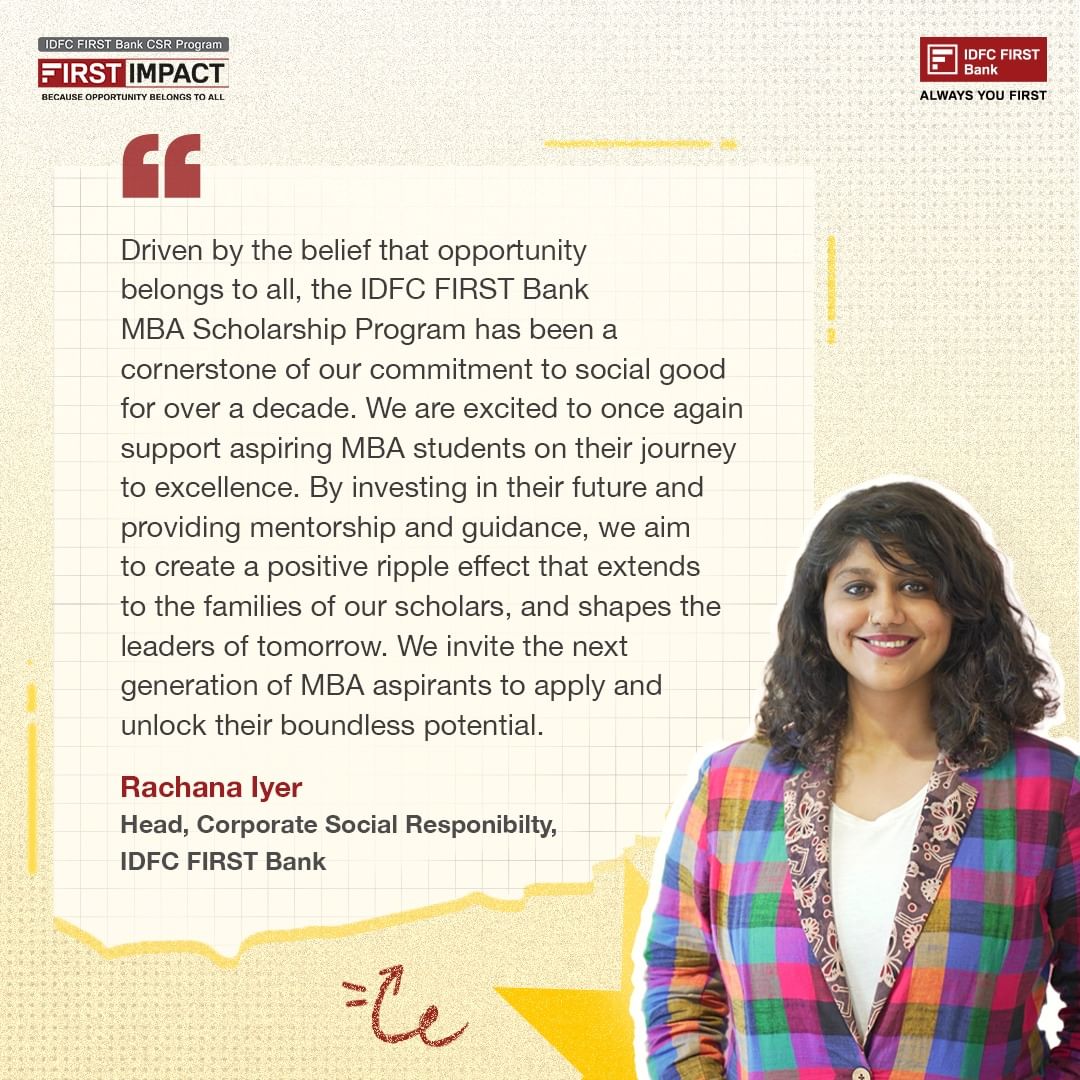At IDFC FIRST Bank, we strongly believe in the transformative power of education to drive positive change. Our Flagship ...