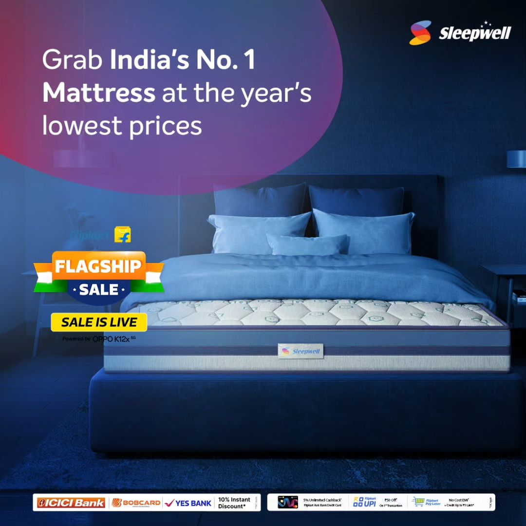 NOW IS THE TIME!

Dive into the plush comfort of India's top-rated mattress, now for less during #FlipkartFlagshipSale.
...