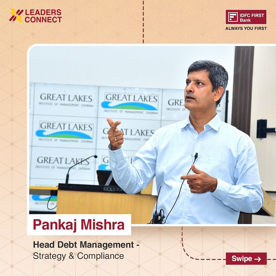 Excited to share our recent engagement at Great Lakes Chennai! Pankaj Mishra, Head of Debt Management, delivered a compe...