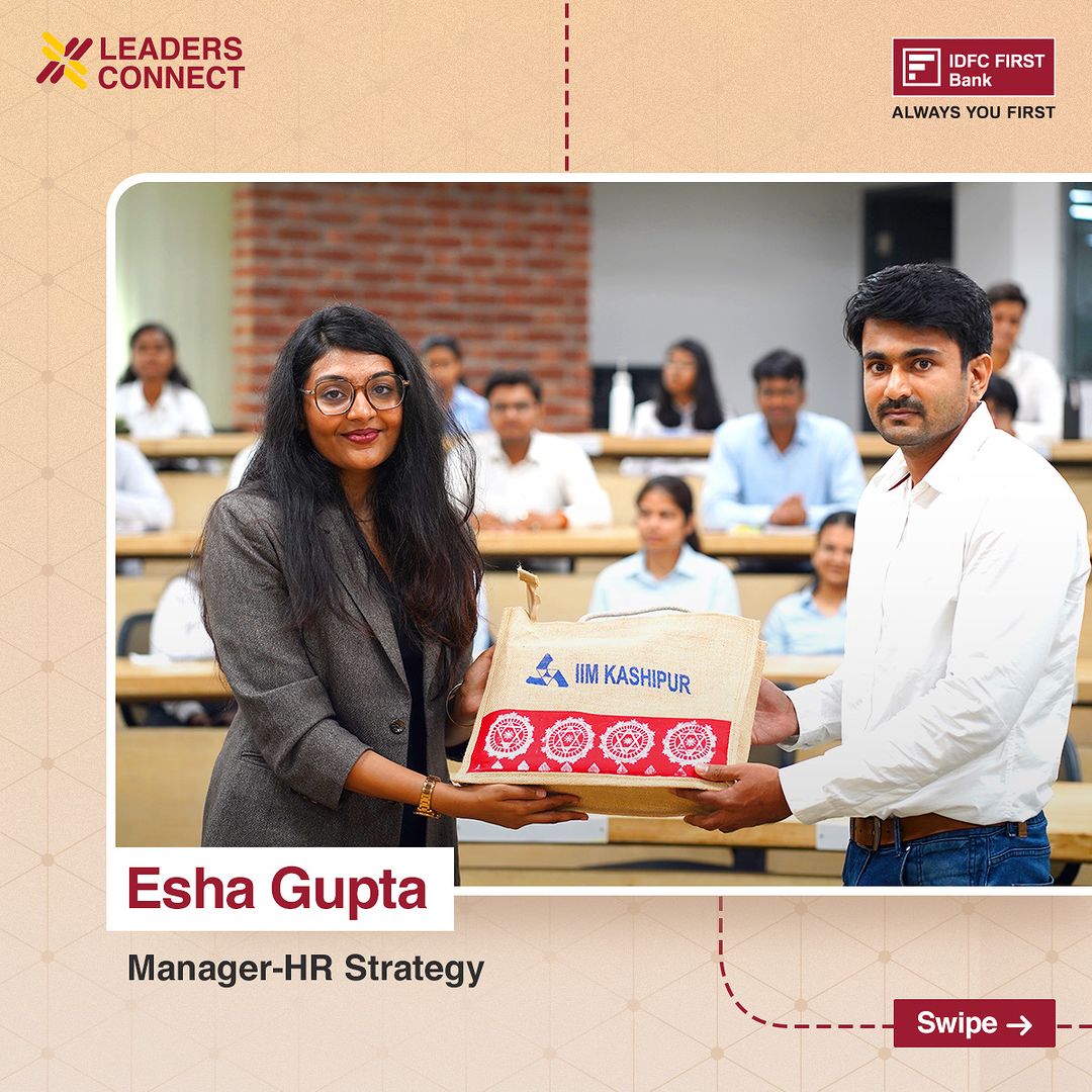 Recently at @iimkashipur Esha Gupta, Manager - HR Strategy, led an insightful session on the future of work in banking, ...