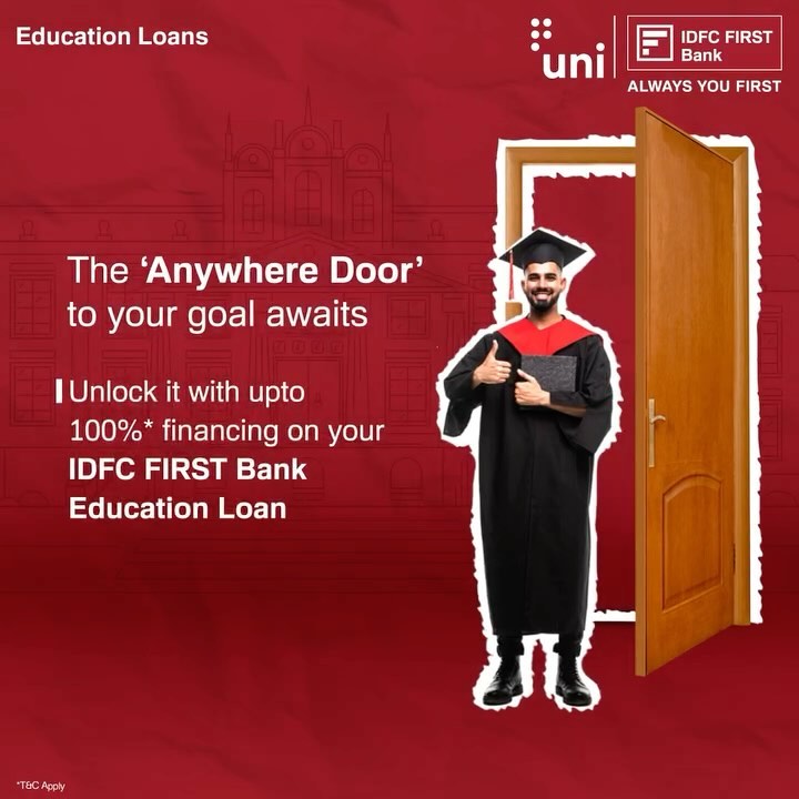 Every door opens to endless opportunities with IDFC FIRST Bank Education Loans. Our 100% financing ensures you’re never ...