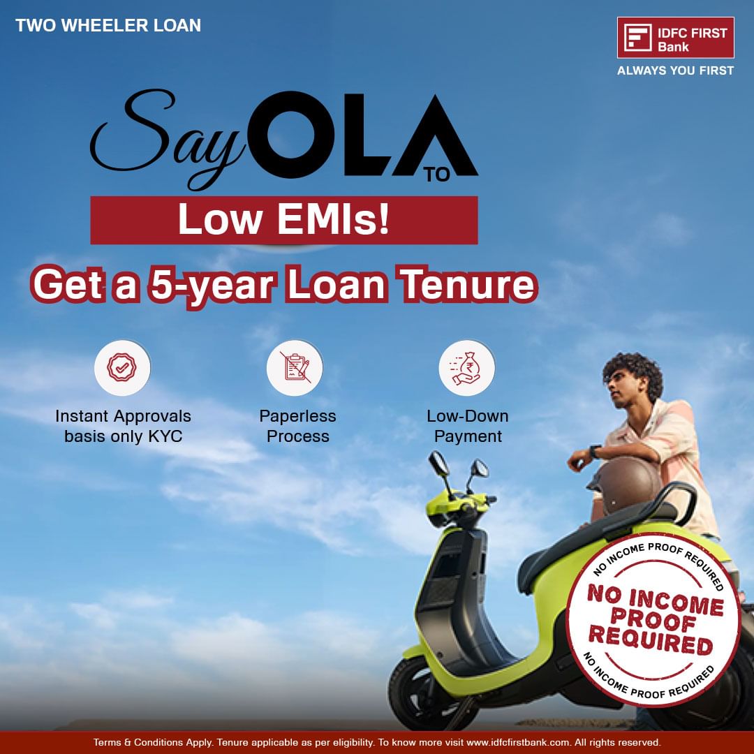 Say (H)OLA to the smoothest ride of your life with IDFC FIRST Bank Two Wheeler Loan! Skip the paperwork and hit the fast...