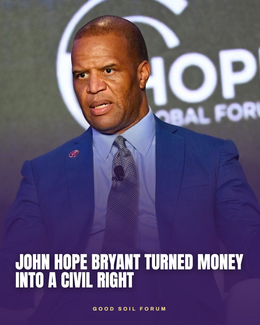 John Hope Bryant said money is a civil right, and we HEARD that.

Swipe to see what he built, starting at 26 years old, days after the ‘92 L.A. riots. From free financial advice inside real bank branches to $5 billion moved into underserved communities.

Catch John Hope Bryant live at Good Soil Forum 2026, October 8-10 in Dallas.

Want to learn more? 

Comment HOPE and we’ll send you the link — plus $100 off if you’re ready to grab your seat.

#BlackBusinessMonth #JohnHopeBryant #Entrepreneur #GSF26 #GoodSoilForum