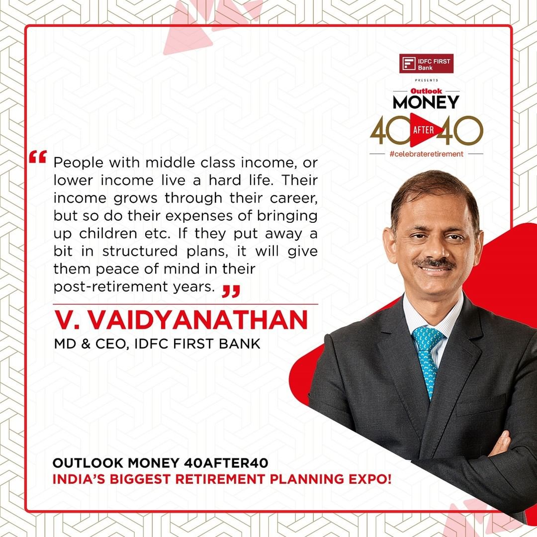 #OutlookEvents | Mr. V. Vaidyanathan, MD & CEO of @idfcfirstbank, shares inspiring insights about senior citizens at Ind...