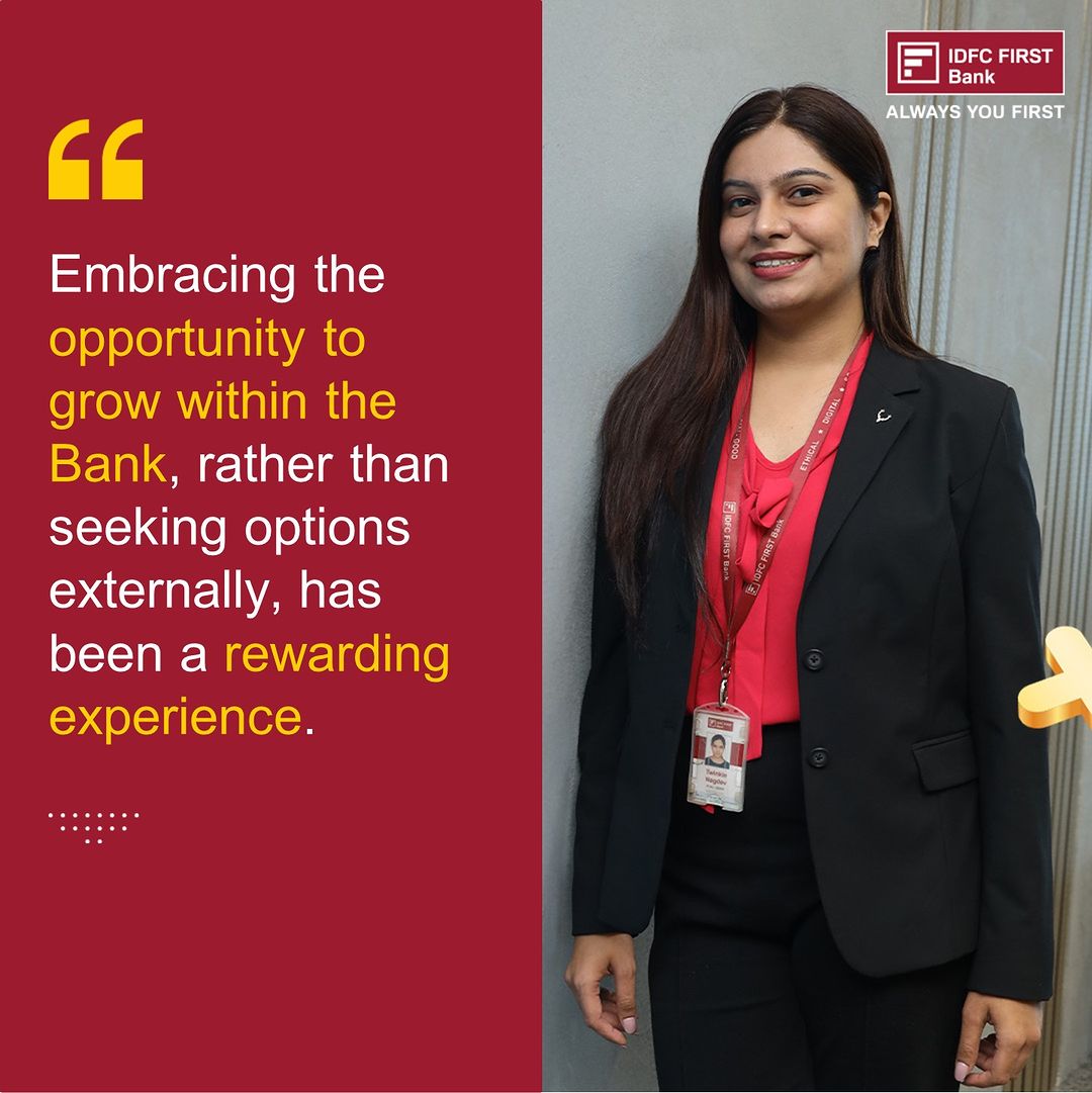 At IDFC FIRST Bank, we’re committed to fostering an environment where all our employees can thrive. Meet Twinkle Nagdev ...