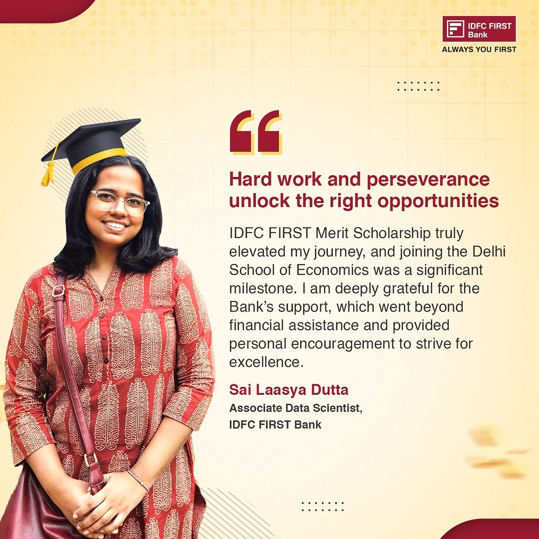 IDFC FIRST Bank Merit Scholarship is one of the unique programs aimed at empowering future leaders at select campuses th...