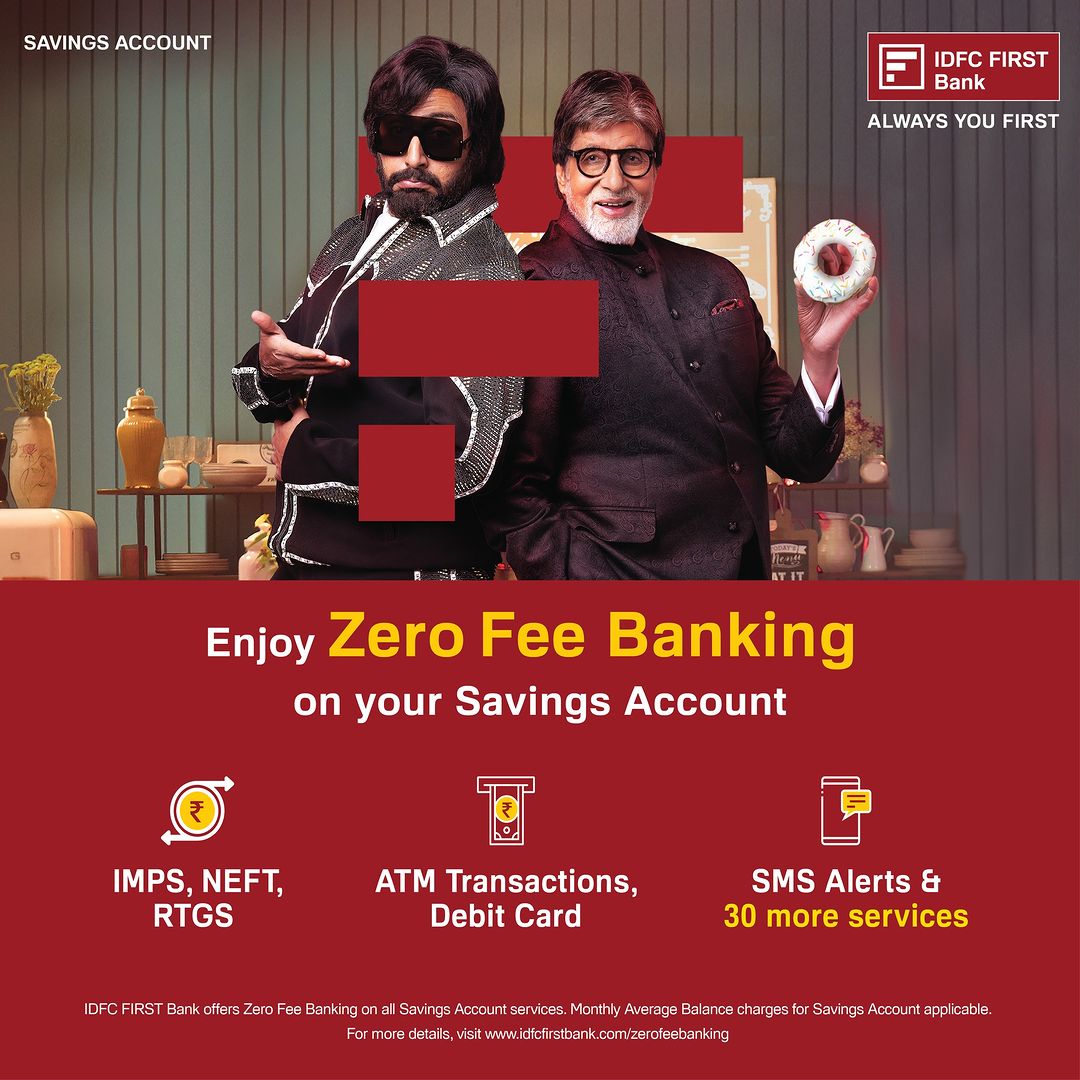 Zero fees, extra treats! Enjoy ZERO Fee Banking on ALL Savings Account services, including IMPS, Debit Card, SMS alerts,...