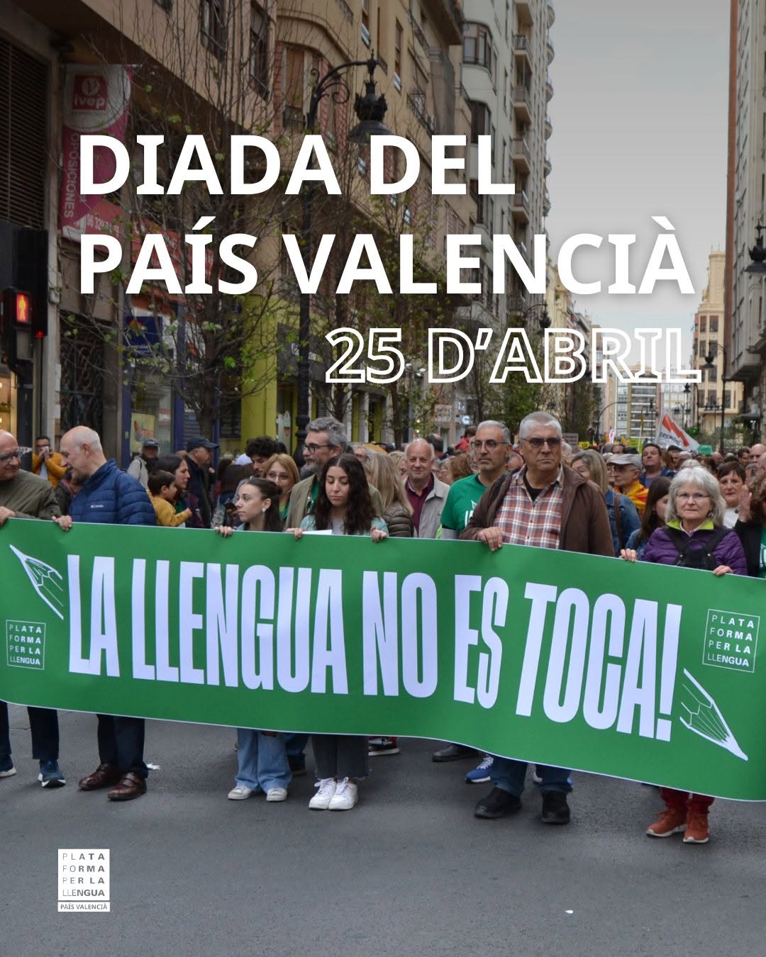 ✊🏼🌹 El 25 d’abril, el poble valencià recorda!
 
📢 Continuem treballant per no perdre cap altra batalla, davant d'aquells que decreten noves lleis per oprimir la llengua pròpia 💛 Perquè sense valencià, no hi ha llibertat!
 
La nostra llengua no es toca, és viva, és de tots i és per sempre 💪🔥 
 
💬 I tu, com defenses el valencià?