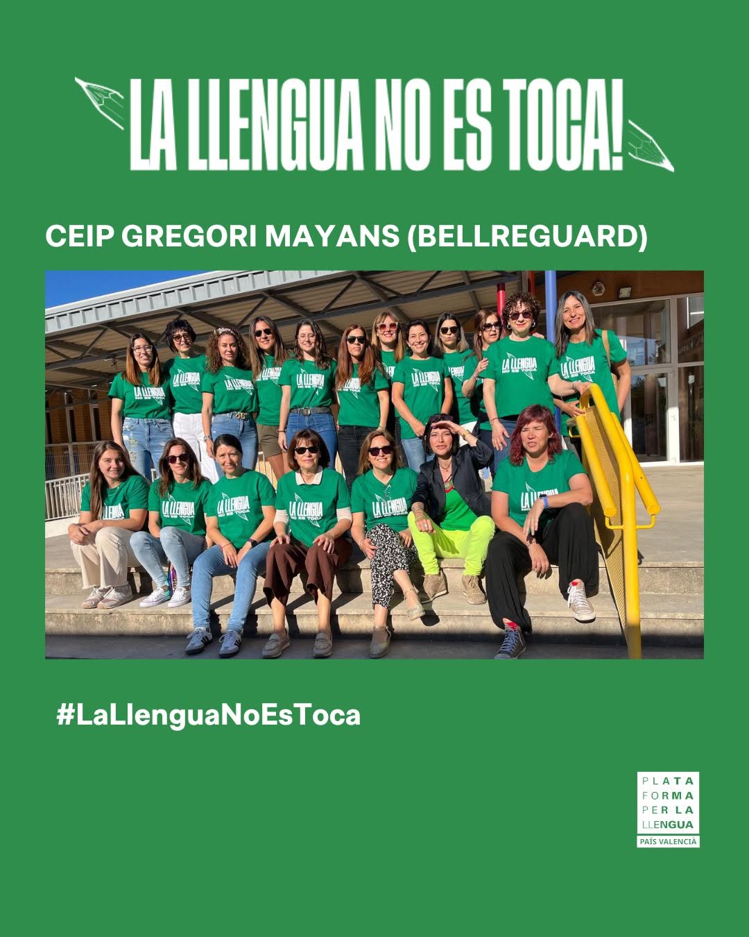 ✅ A la recta final del curs acadèmic els centres educatius continuen reivindicant el dret dels alumnes valencians a aprendre en la seua llengua.
 
🟢 CEIP Gregori Maians (Bellreguard)
🟢 CEIP Tomàs de Villarroya (València)
🟢 CEIP Divina Aurora (Beneixama)
🟢 IES Clot del Moro (Sagunt)

#LaLlenguaNoEsToca. #TriaValencià