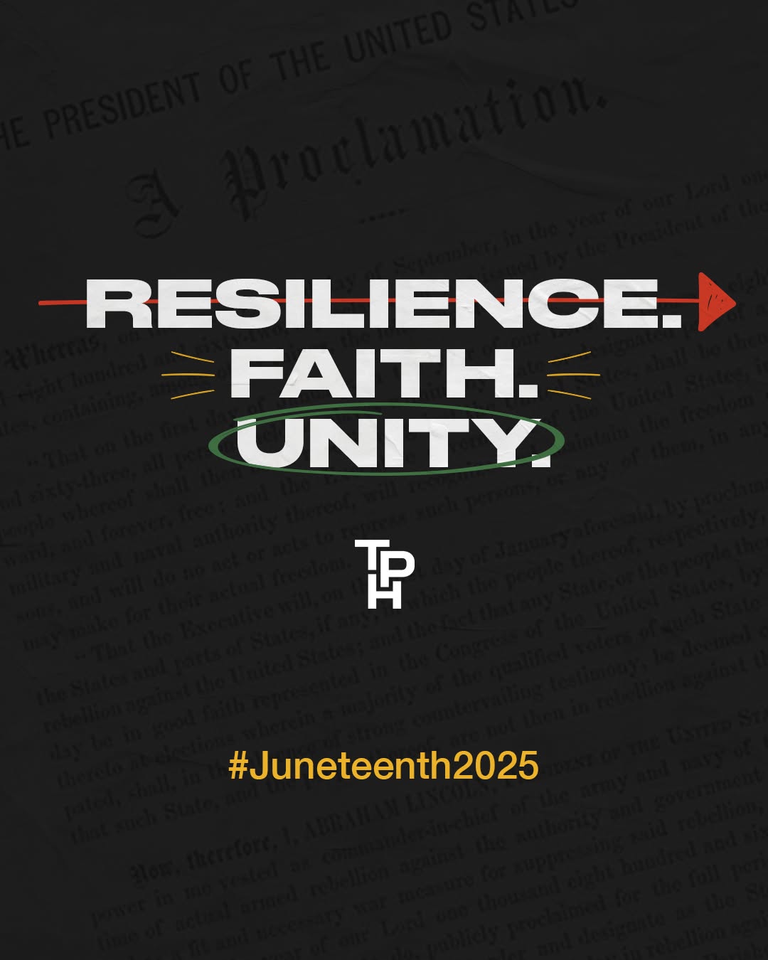 Juneteenth is a powerful reminder of resilience, faith, and the ongoing journey of freedom and justice. 🖤✨ 
 
Today, we honor the strength of those who came before us, commemorate how far we’ve come, and commit to a future rooted in unity, purpose, and hope. 
 
Let’s keep building — together in faith. 
 
#Juneteenth2025