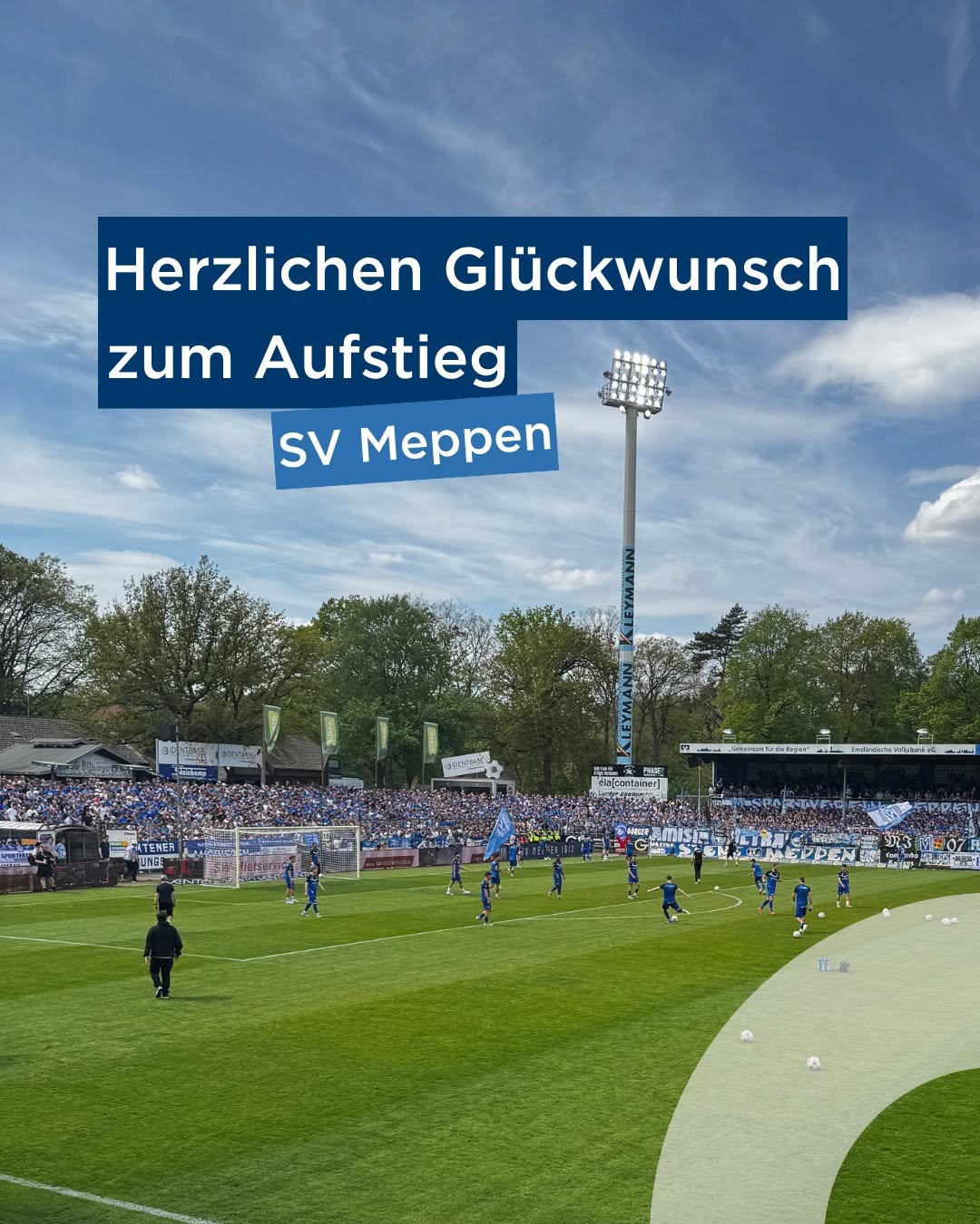 ⚽️ Der Aufstieg ist perfekt! 🔵⚪️ Was für eine Leistung! Wir gratulieren dem @sv_meppen1912 ganz herzlich zur Rückkehr i...