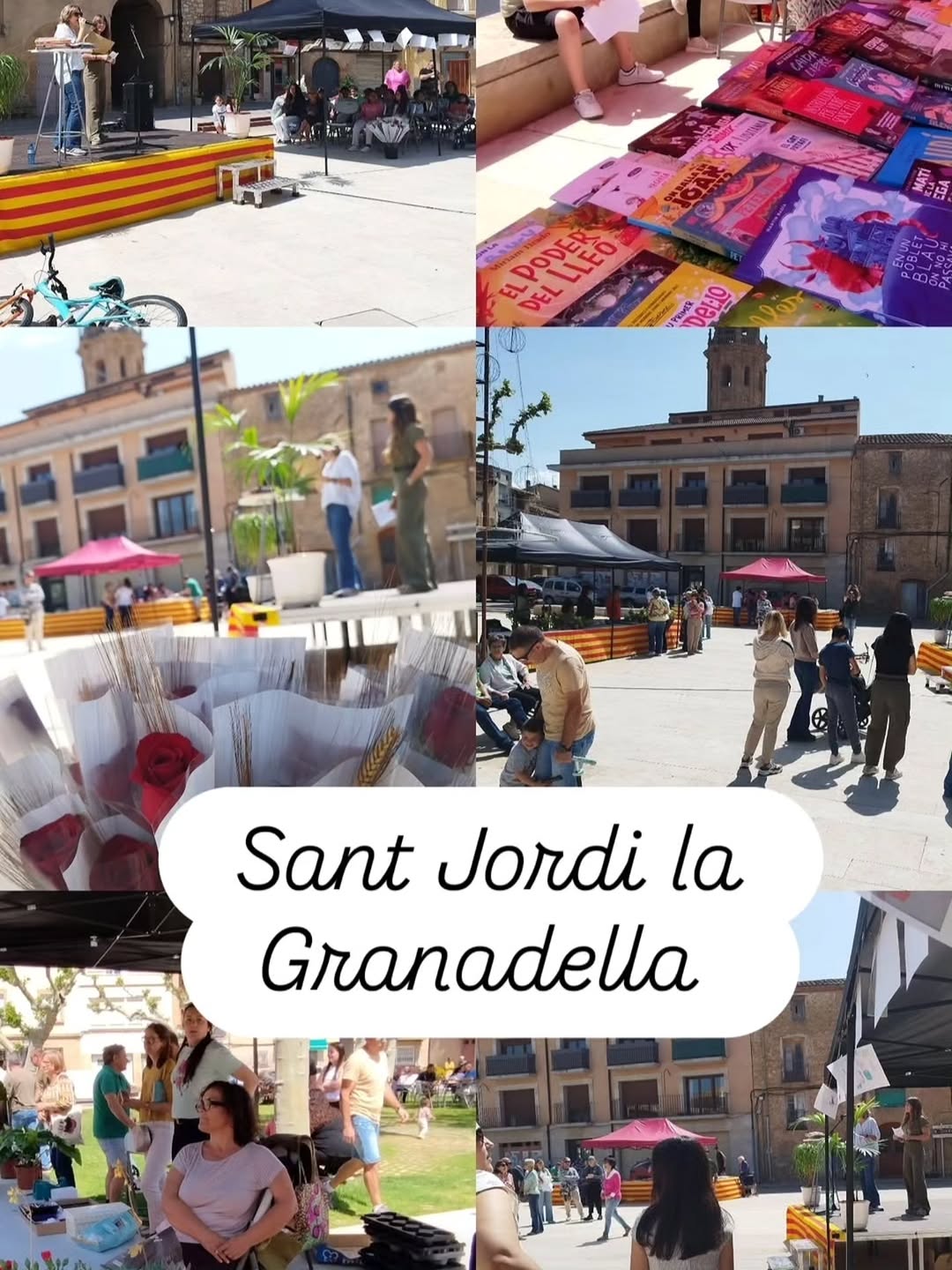 Sant Jordi a la Granadella roses, flors, llibres, premi literari i sardanes, una bona diada, gràcies a tothom per col.laborar
