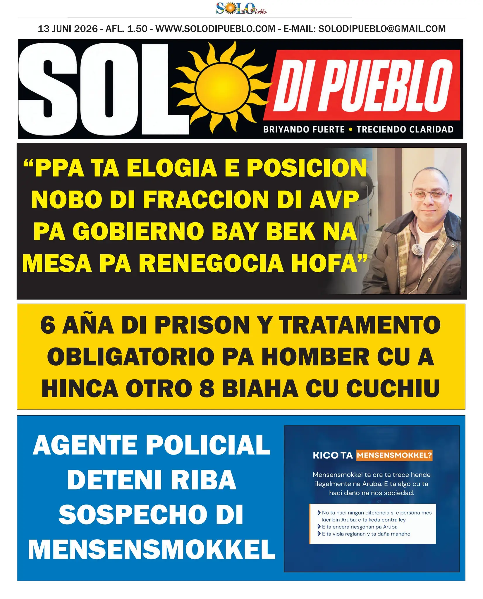 Portada Solo di Pueblo 12 Juni 2026