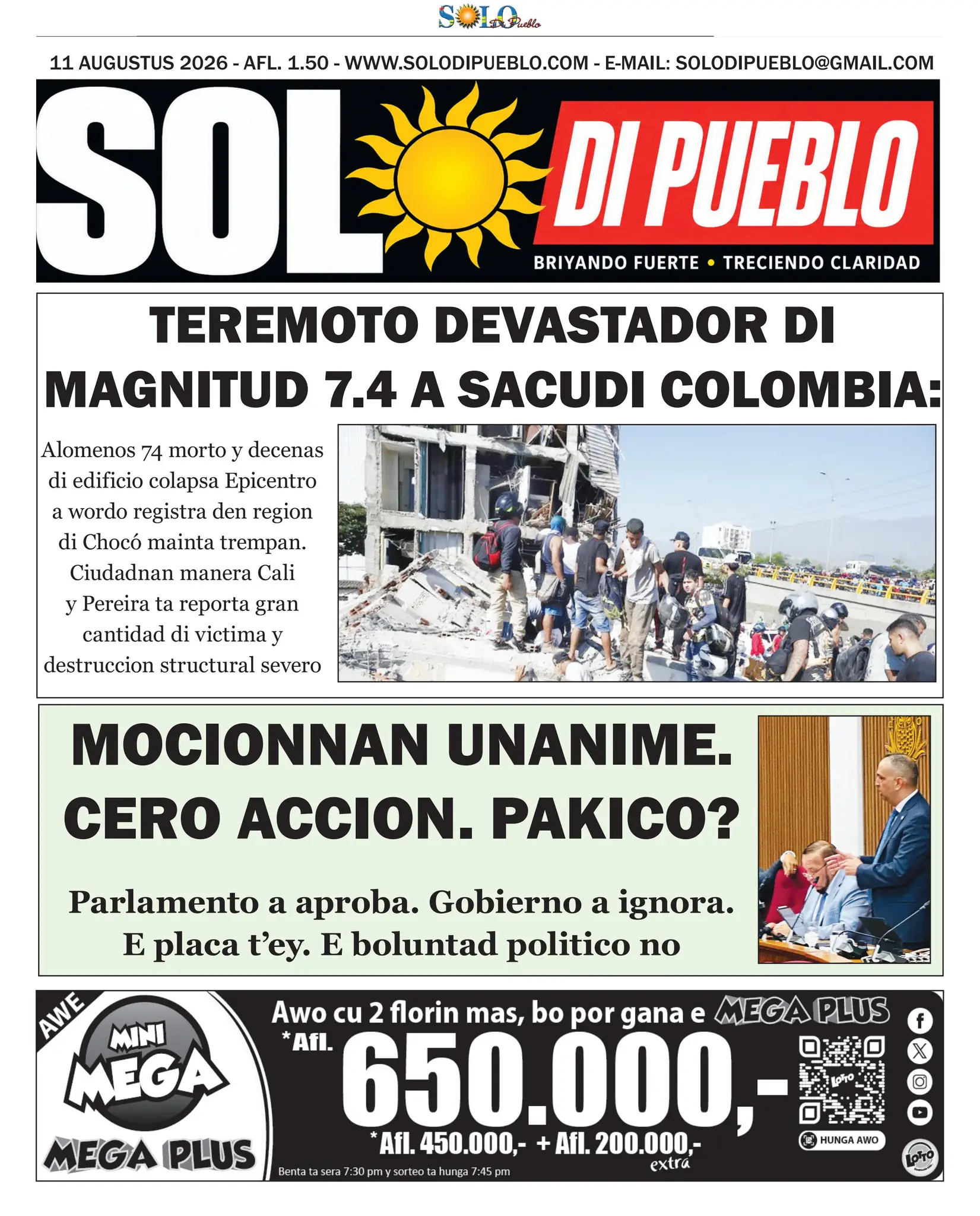 Portada Solo di Pueblo 11 Augustus 2026