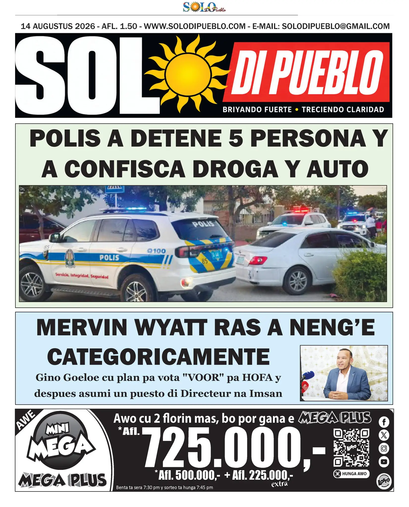 Portada Solo di Pueblo 13 Augustus 2026