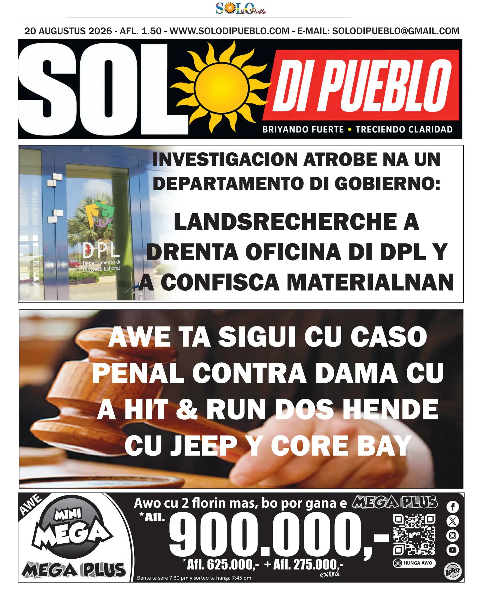 Portada Solo di Pueblo 20 Augustus 2026