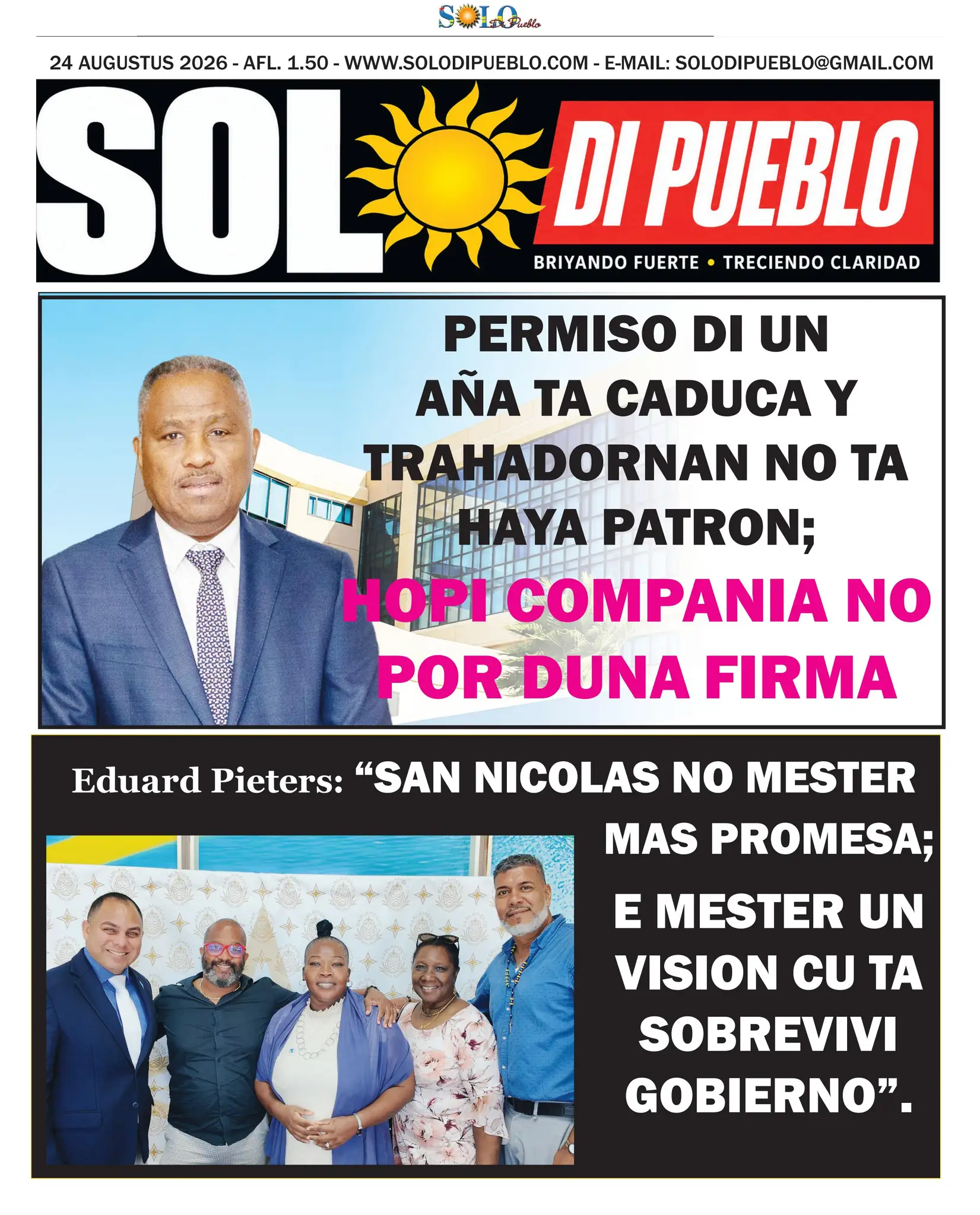 Portada Solo di Pueblo 23 Augustus 2026