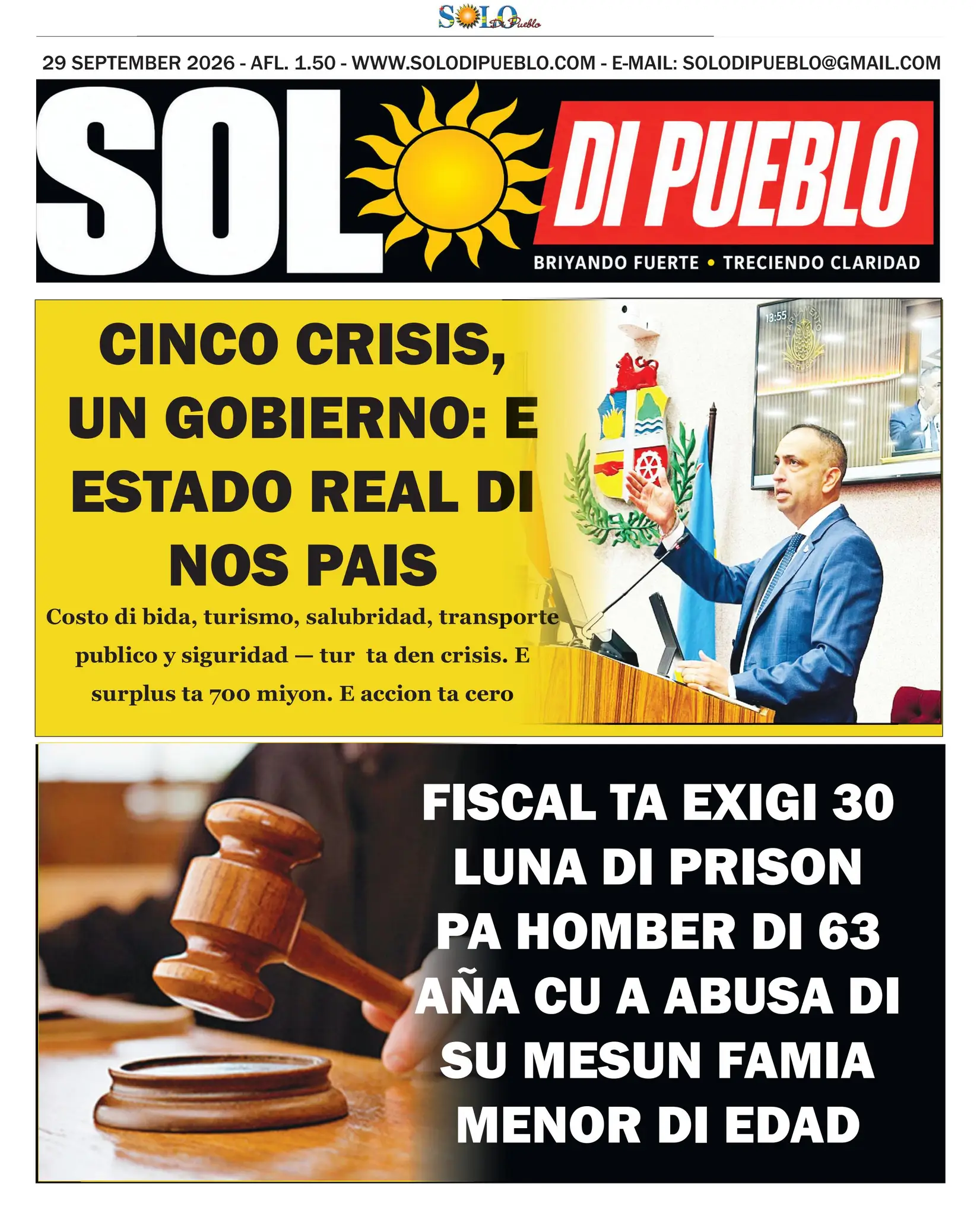 Portada Solo di Pueblo 29 September 2026