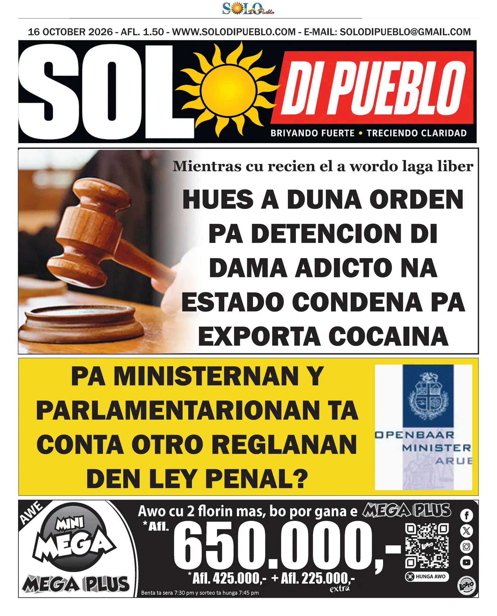 Portada Solo di Pueblo 15 Oktober 2026