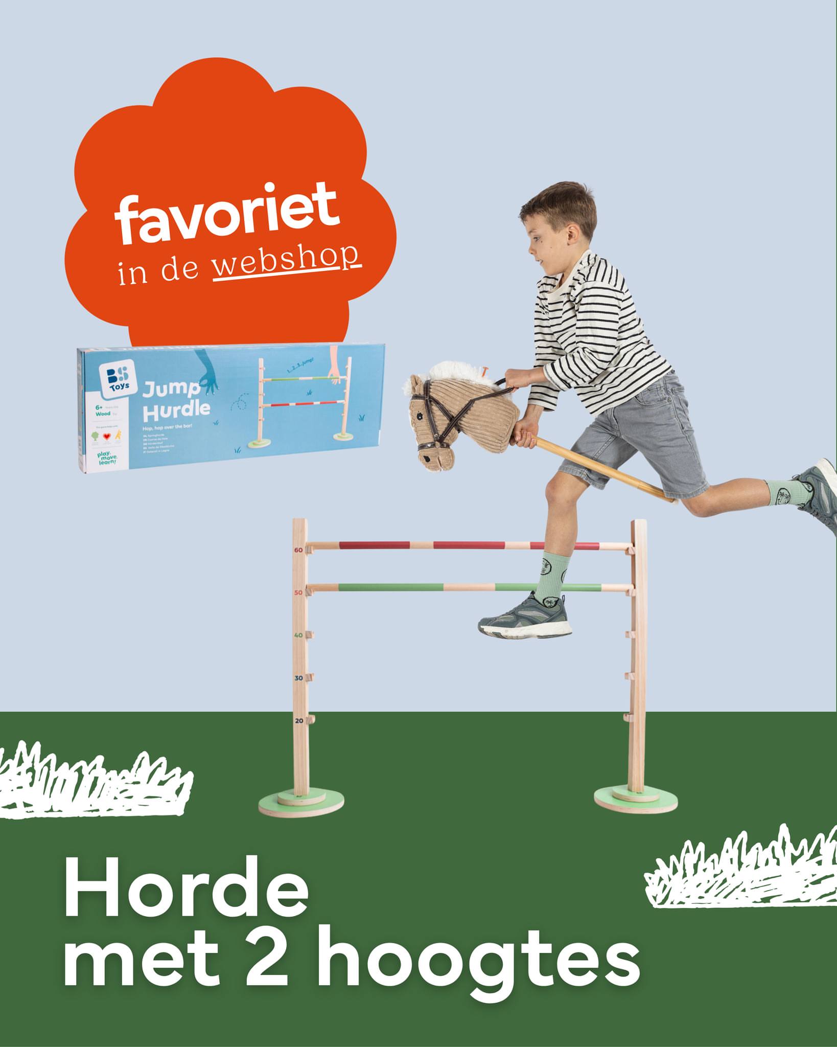 ✨Webshop only favoriet ✨ Deze horde met 2 hoogtes! 💚 Perfect voor uren buitenspeelplezier: stel de hoogte in, neem een ...