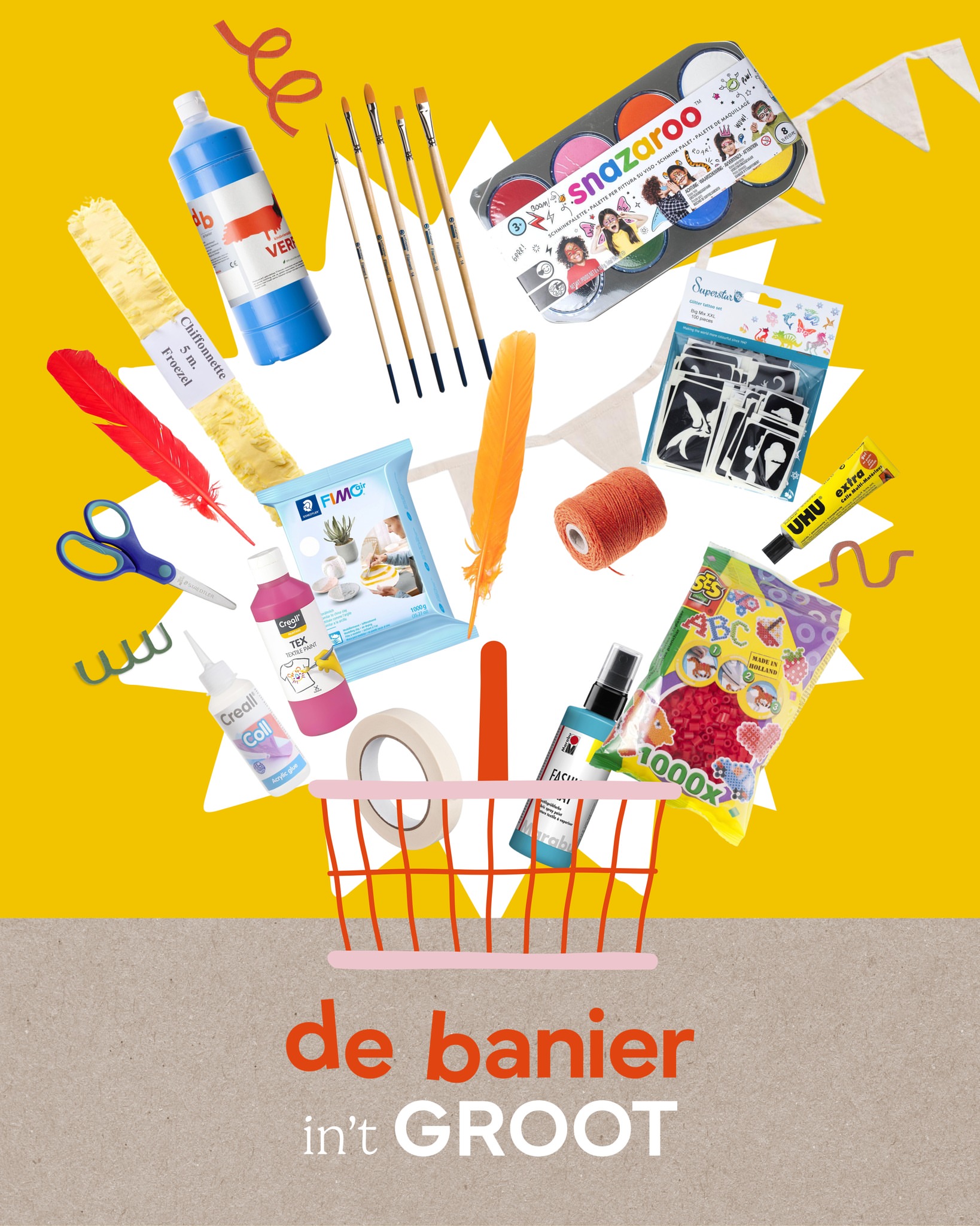 Of je nu een creakamp organiseert of een speelplein begeleidt: met De Banier in ’t GROOT vind je alles voor een zomer vo...