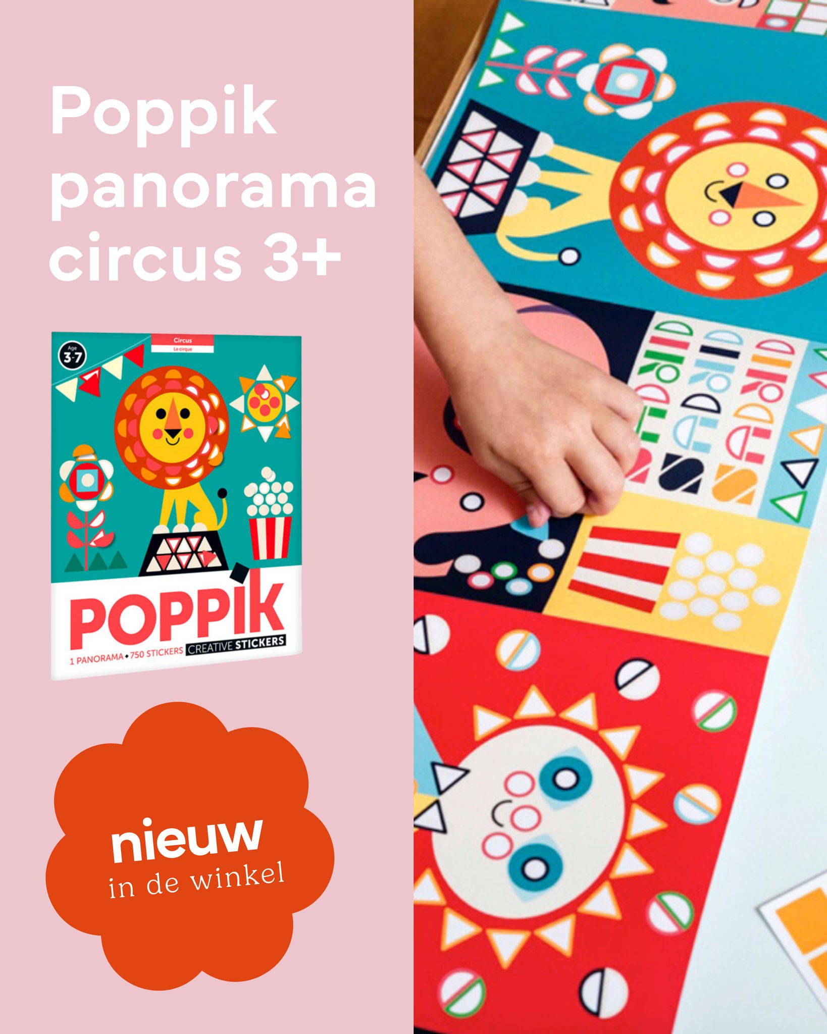 🎪 Breng het circus tot leven met deze kleurrijke Poppik panorama stickerset! Kleef de stickers op de juiste plaats en o...