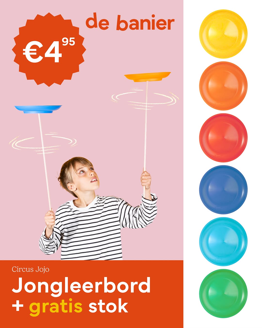 🎪 Laat de circuspret beginnen! Koop nu een jongleerbord van Circus Jojo en krijg er GRATIS een stok bij! Ideaal om cool...