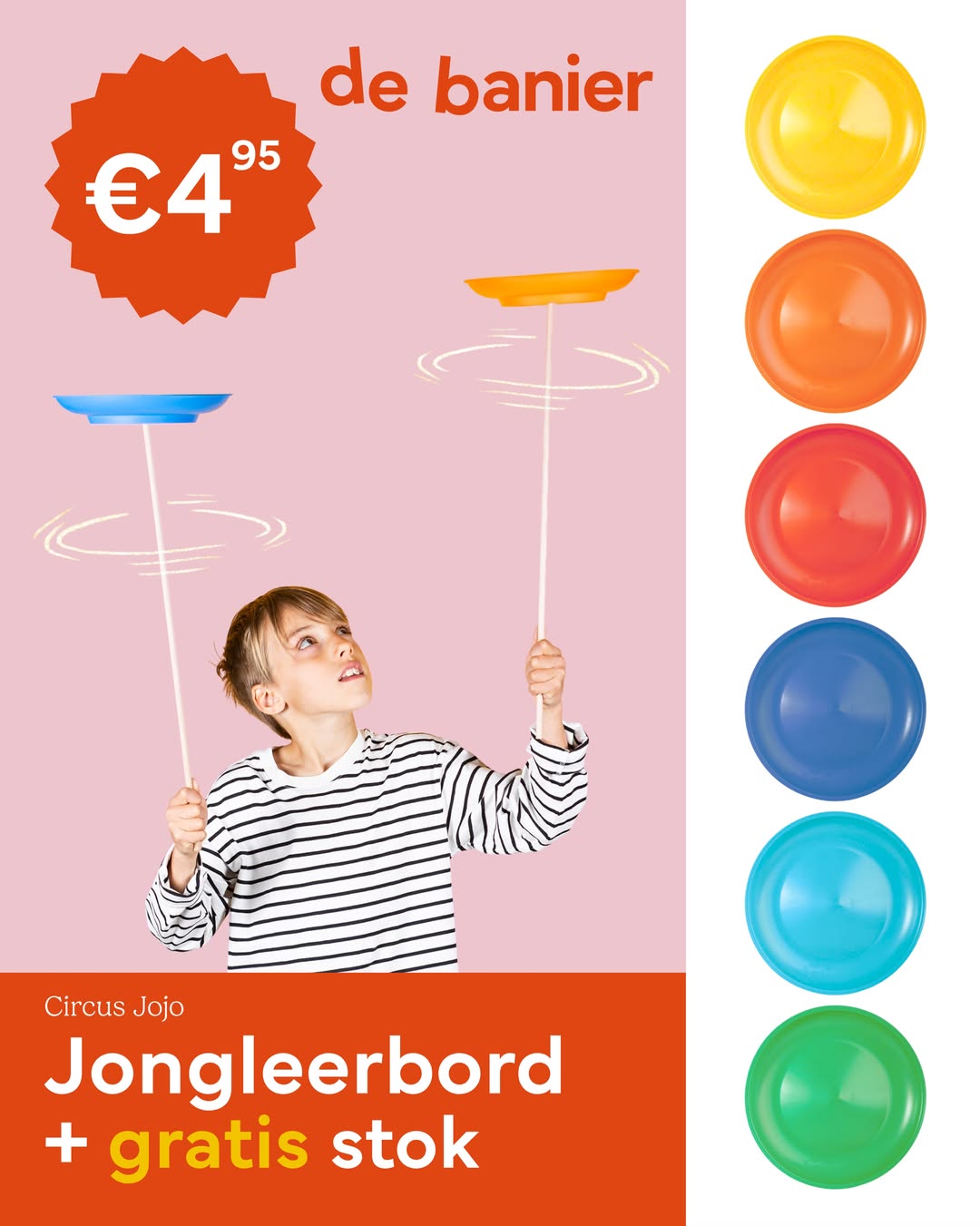 🎪 Laat de circuspret beginnen! Koop nu een jongleerbord van Circus Jojo en krijg er GRATIS een stok bij! Ideaal om cool...
