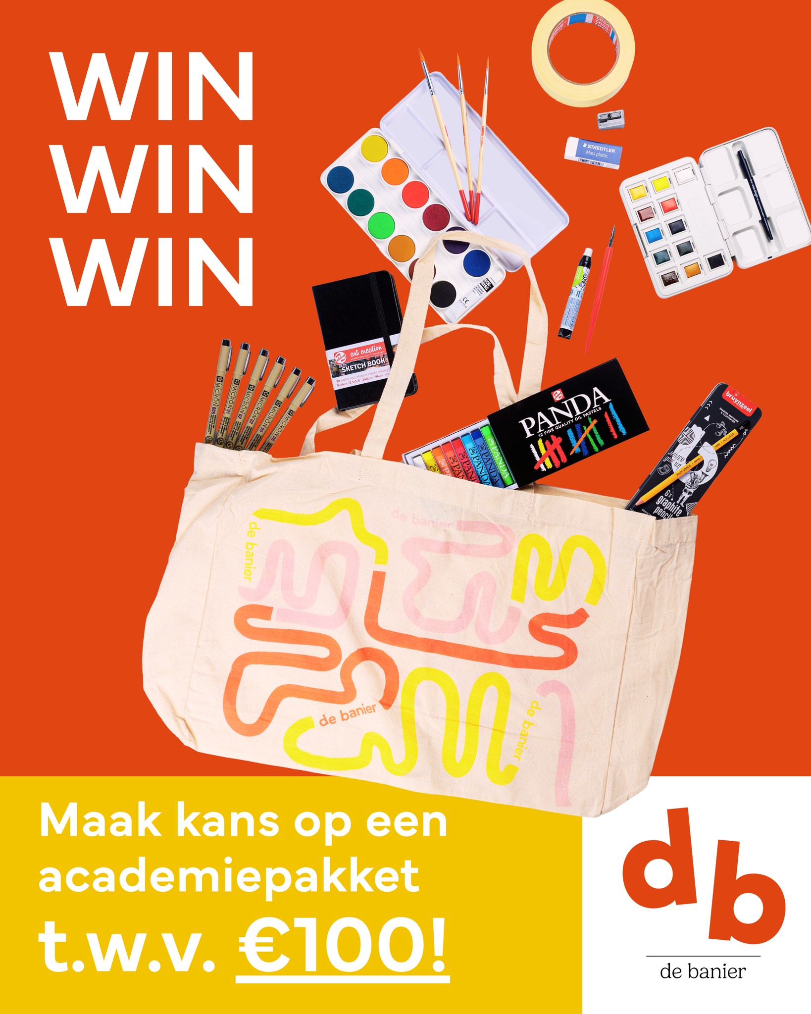 🎨 WINACTIE! 🎨 Win een academie pakket t.w.v. €100, boordevol creatieve materialen. Meedoen is eenvoudig: - Volg De Ban...