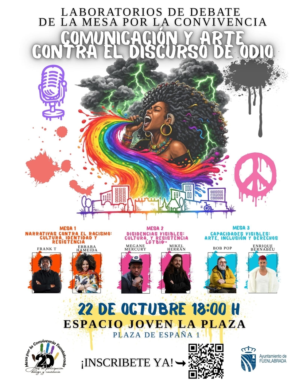 Cartel promocional de los Laboratorios de Debate organizados por la Mesa por la Convivencia de Fuenlabrada