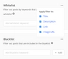 witelist blacklist filters